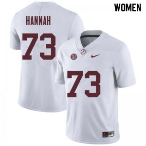 NCAA Women's Alabama Crimson Tide #73 John Hannah Stitched College Nike Authentic White Football Jersey DT17O40IG